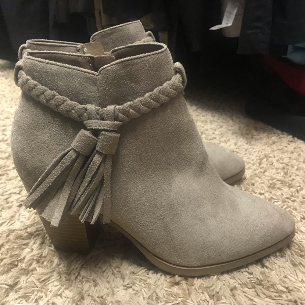 Grey Suede Booties